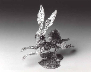 Hase | Silberfolie, ex- Weihnachtsmann  | 1993 |  Hhe: 16 cm